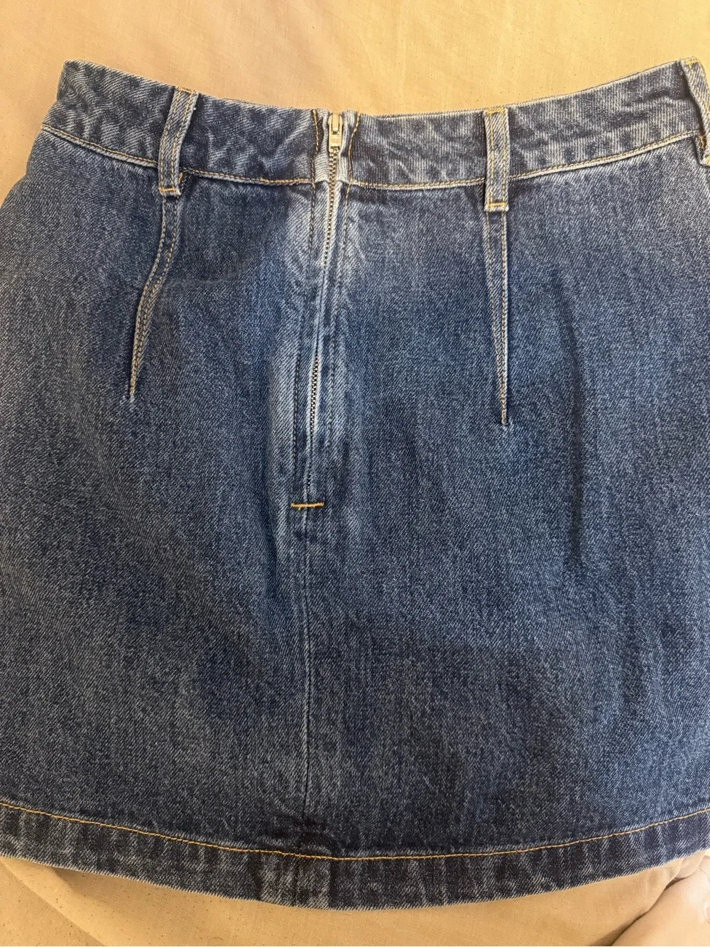 Self-Portrait Blue Denim Mini Skirt with Braided Pocket Trim